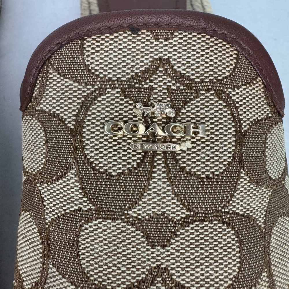 Coach Signature Brown and Tan Espadrille Slip-Ons - Picture 3 of 8